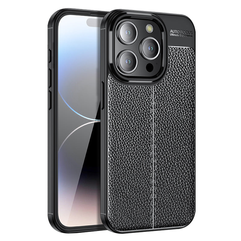 For iPhone 15 Pro Litchi Texture TPU Back Cover Anti-scratch Phone Case For iPhone 15 Pro Litchi Texture TPU Back Cover Anti-scratch Phone Case